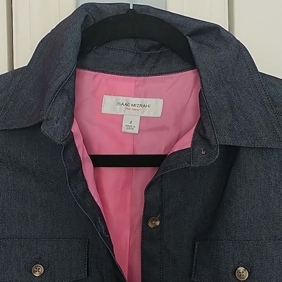 Isaac Mizrahi Shirt Dress Denim Look Navy 4 - Picture 2 of 10